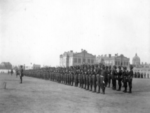 Indian soldiers, Sikhs, with guns who participated in Boxer Rebellion