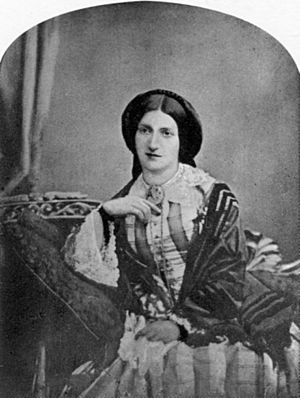 Photographic portrait of Mrs Beeton, c.1860-5.