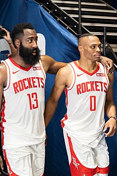 James Harden with Russell Westbrook