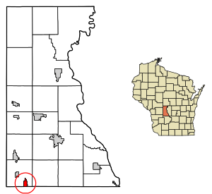 Location of Wonewoc in Juneau County, Wisconsin.