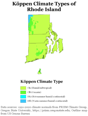 Köppen Climate Types Rhode Island
