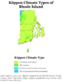 Köppen Climate Types Rhode Island