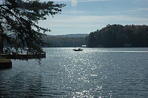 Lake Burton with boat