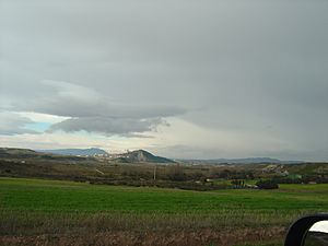 Mountain view of Larraga in Navarre, Spain