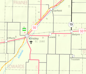 KDOT map of Edwards County (legend)