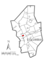 Map of Fernville, Columbia County, Pennsylvania Highlighted