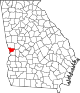 State map highlighting Muscogee County