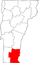 State map highlighting Windham County