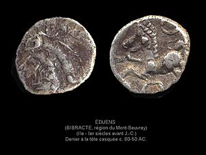 Monnaie d'argent de la tribu des Eduens.