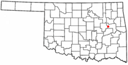Location of Boynton, Oklahoma