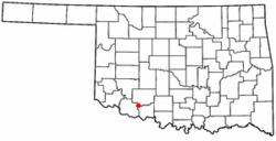 Location of Chattanooga, Oklahoma