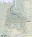 Ob river basin map