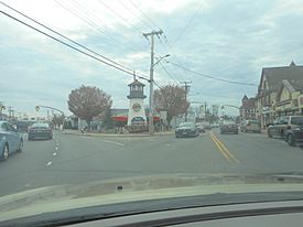 Driving south toward the Liberty Lighthouse on the Veterans Triangle in Oceanside in November 2017.