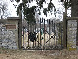 wrought iron gates of the Old Newton Burial Ground, Newton New Jersey USA