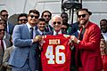 Patrick Mahomes, President Biden, and Travis Kelce