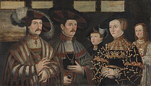 Pfalzgraf Ludwig II. von Zweibrücken-Veldenz mit seiner Familie und seinem Bruder Ruprecht