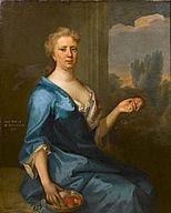 Portrait of Jane Stebbing (1679 – c 1730), wife of Thomas Aynscombe (1706)