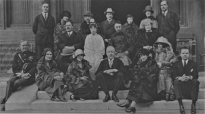 Puyi and Wanrong at the British Legation in Peking in 1924 with Johnston, a Dutch Minister, Mr Oudenijk, Isable Ingram, Colonel Little of Us Legation and Mr Yoshigawa, Japanese Minister and others