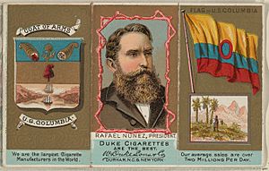 Rafael Nunez, President of U.S. Columbia, from the Rulers, Flags, and Coats of Arms series (N126-2) issued by W. Duke, Sons & Co. MET DPB873909