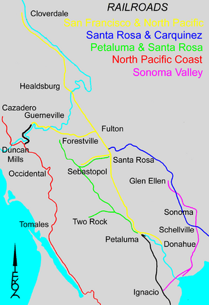 Railroads of Sonoma County California