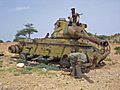 Ruined tank in Hargeisa, Somaliland