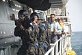 South African soldiers aboard an Indian Navy ship