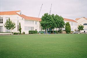 St Peter's College, Auckland - Original Buildings - Brothers' House (Left) & classroom block (Bro O'Driscoll Building) (right)