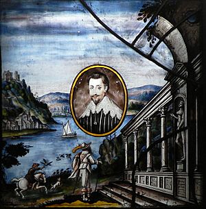 Stained glass portrait said to be of Francis Norris