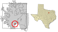 Location of Everman in Tarrant County, Texas
