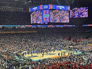 The Alamodome after Florida's win over Auburn in the 2025 Final Four