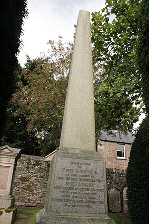 The grave of William Maule, Baron Panmure in the churchyard of Brechin Cathedral