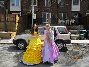 Two very gracious young women, in costume for a birthday party, agreed to let me take some photos, 2017 04 22 -e (34169688126)