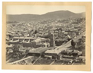 View of Hobart and the Campbell Street Gaol (1860)