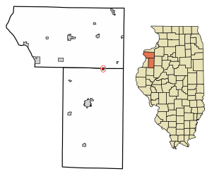 Location of Alexis in Warren County, Illinois.