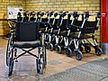 Wheelchairs for visitors at the entrance - NÄL hospital
