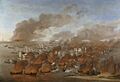 Willem van de Velde the Elder (1611-93) - 'Holmes's Bonfire', the burning of Dutch Merchant Ships between Terschelling and Vlieland, 19th August 1666 - RCIN 406560 - Royal Collection