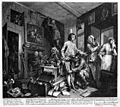 William Hogarth - A Rake's Progress - Plate 1 - The Young Heir Takes Possession Of The Miser's Effects