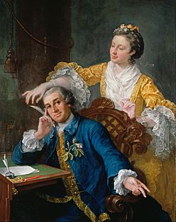William Hogarth - David Garrick (1717-79) with his wife Eva-Maria Veigel, "La Violette" or "Violetti" (1725 - 1822) - Google Art Project