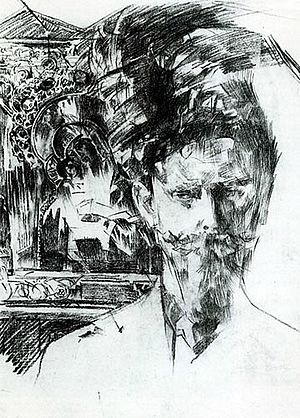 Портрет Ф.А. Усольцева на тлі ікони. 1903-1904