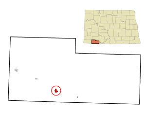 Location of Hettinger, North Dakota