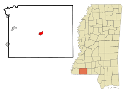 Location of Liberty, Mississippi