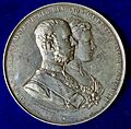 Austria Silver Medal 1881 Wedding of Crown Prince Rudolf & Stephanie of Belgium, obverse
