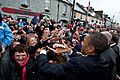Barack Obama shakes hands in Moneygall