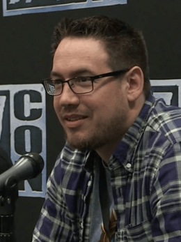 Ben Brode with Jason Chayes, Hearthstone Q&A, BlizzCon 2013 (cropped)
