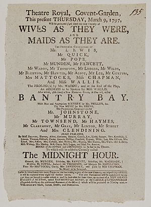 Bodleian Libraries, Playbill of Covent Garden, Thursday, March 9, 1797, announcing Wives as they were, and maids as they are &c.