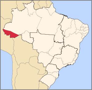 Location of the State of Acre in Brazil