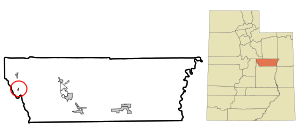 Location in Carbon County and the state of Utah.