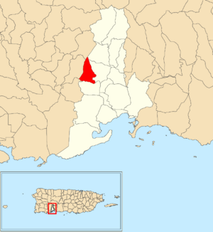Location of Consejo within the municipality of Guayanilla shown in red