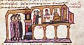 Constantine VII dining with Tsar Symeon of Bulgaria