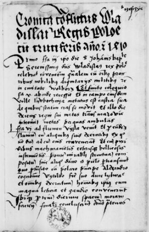 Cronica conflictus Wladislai Regis Poloniae cum cruciferis anno Christi 1410